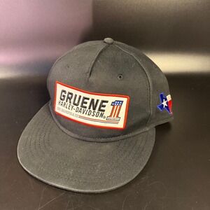 Gruene Harley-Davidson Texas‎ Hat Cap Black Snapback Souvenir
